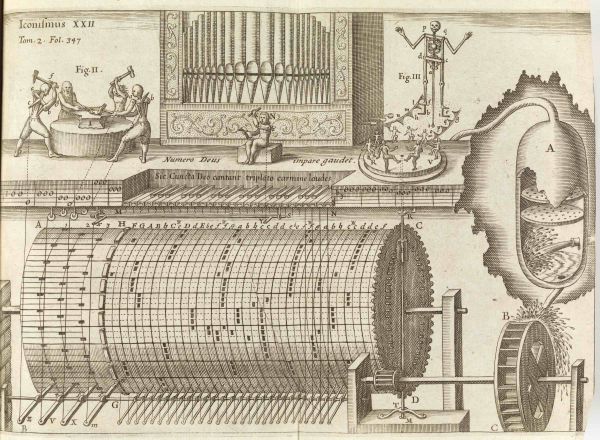 UniM Bail Music RB f  LHD 193 <br> Athanasius Kircher, author ;  <br> Musurgia universalis  <br> Rome , 1650 <br> Hanson-Dyer Collection