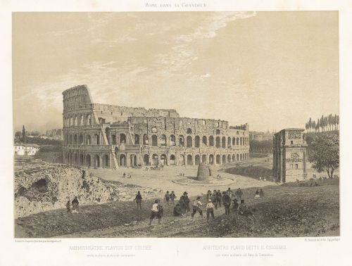 Flavian Amphitheatre known as Coliseum Meta Sudans and Arch of Constantine.