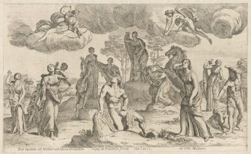 There is a certain hesitation in Niobe dying with her children.