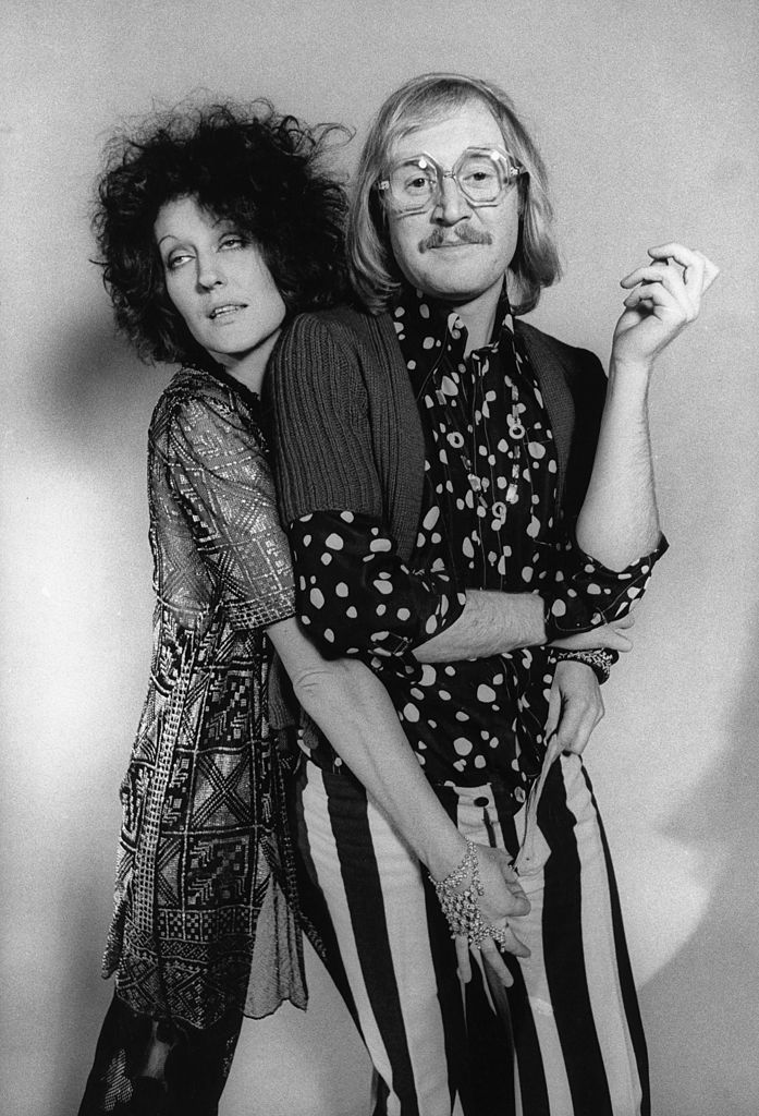 Germaine Greer and Vivian Stanshall of the Bonzo Dog Doo Dah Band, posed in a London studio.