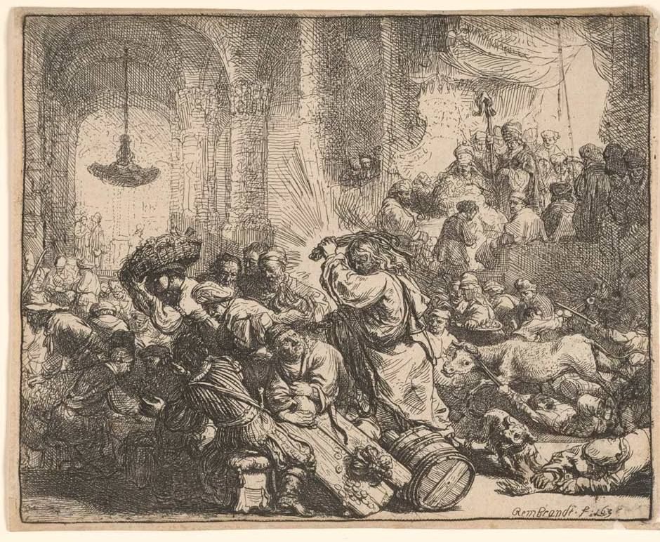 Christ driving the money changers from the temple, 1635
