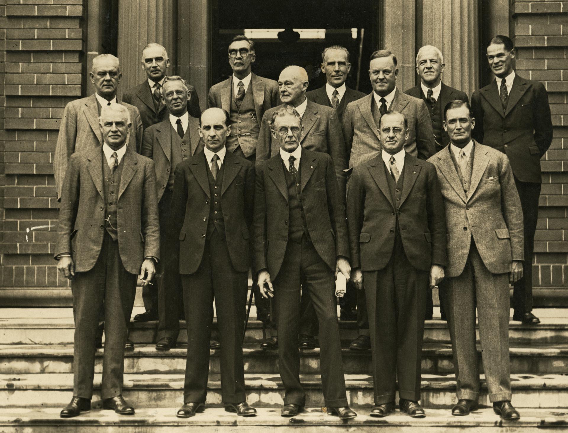 Prof H.A. Woodruff at a meeting of representatives of Australian National Research Council, 1934