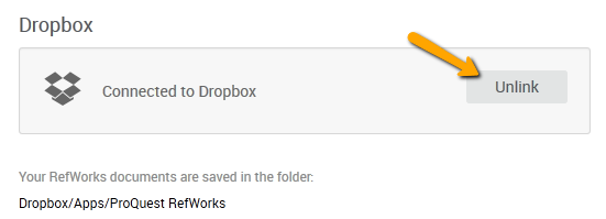 unlink dropbox
