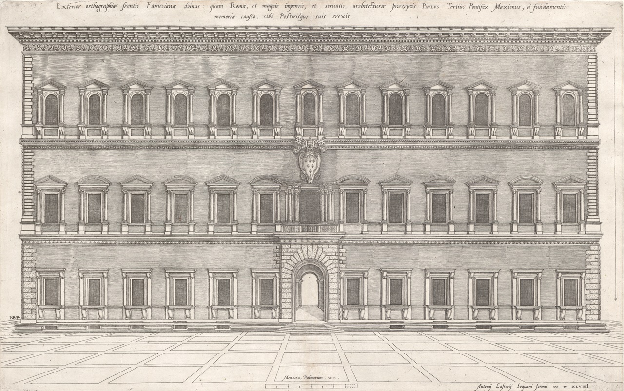 Facade of the Farnese Palace in Rome], 