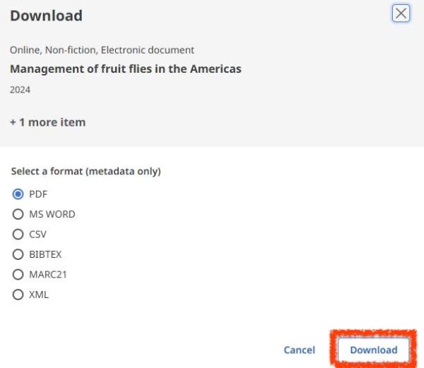 Select your preferred export format and click Download.