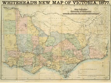 Whitehead's new map of Victoria, 1877