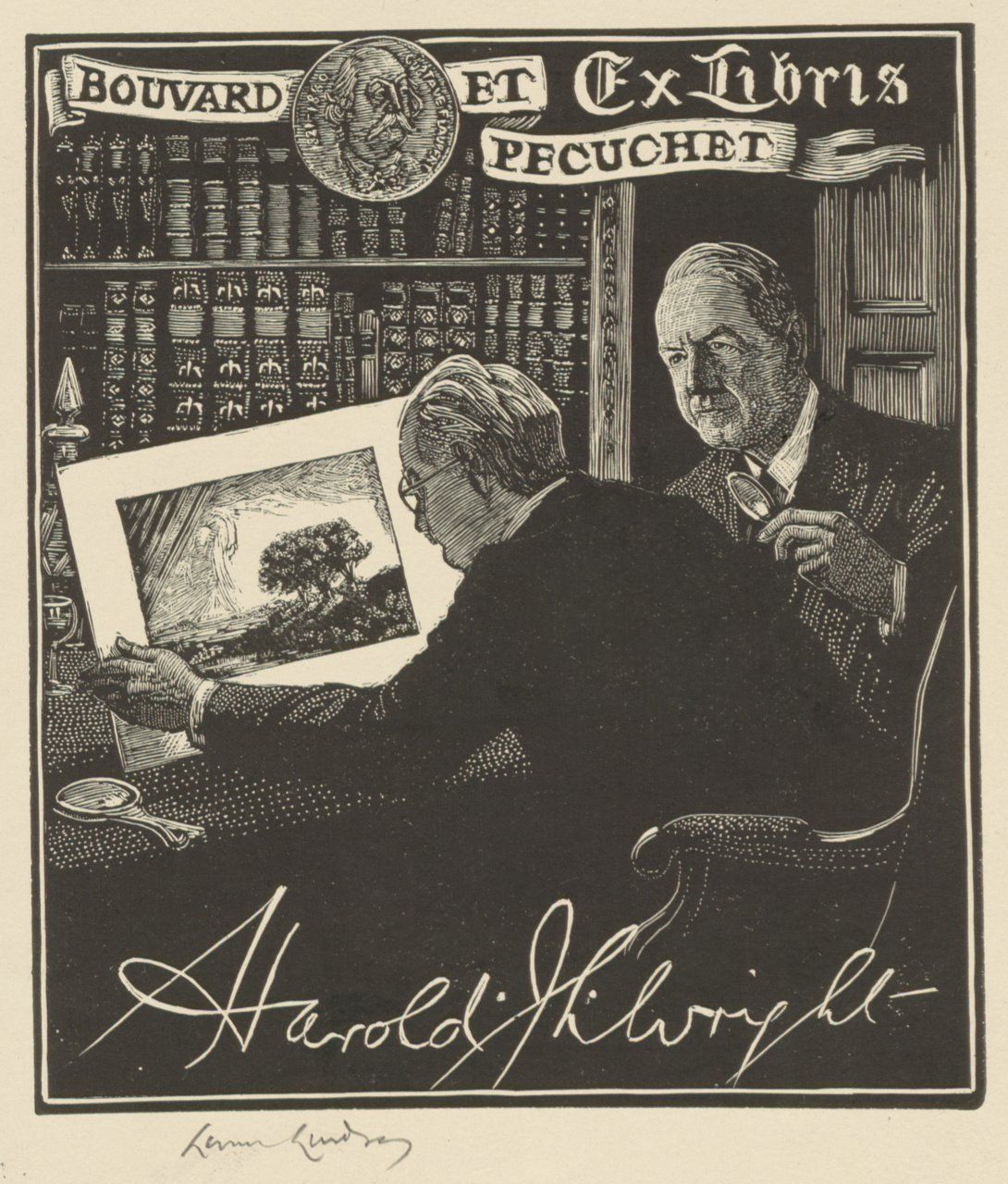 Bookplate for Harold J. Wright, 1944