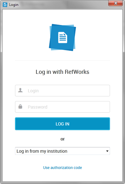 log in with refworks