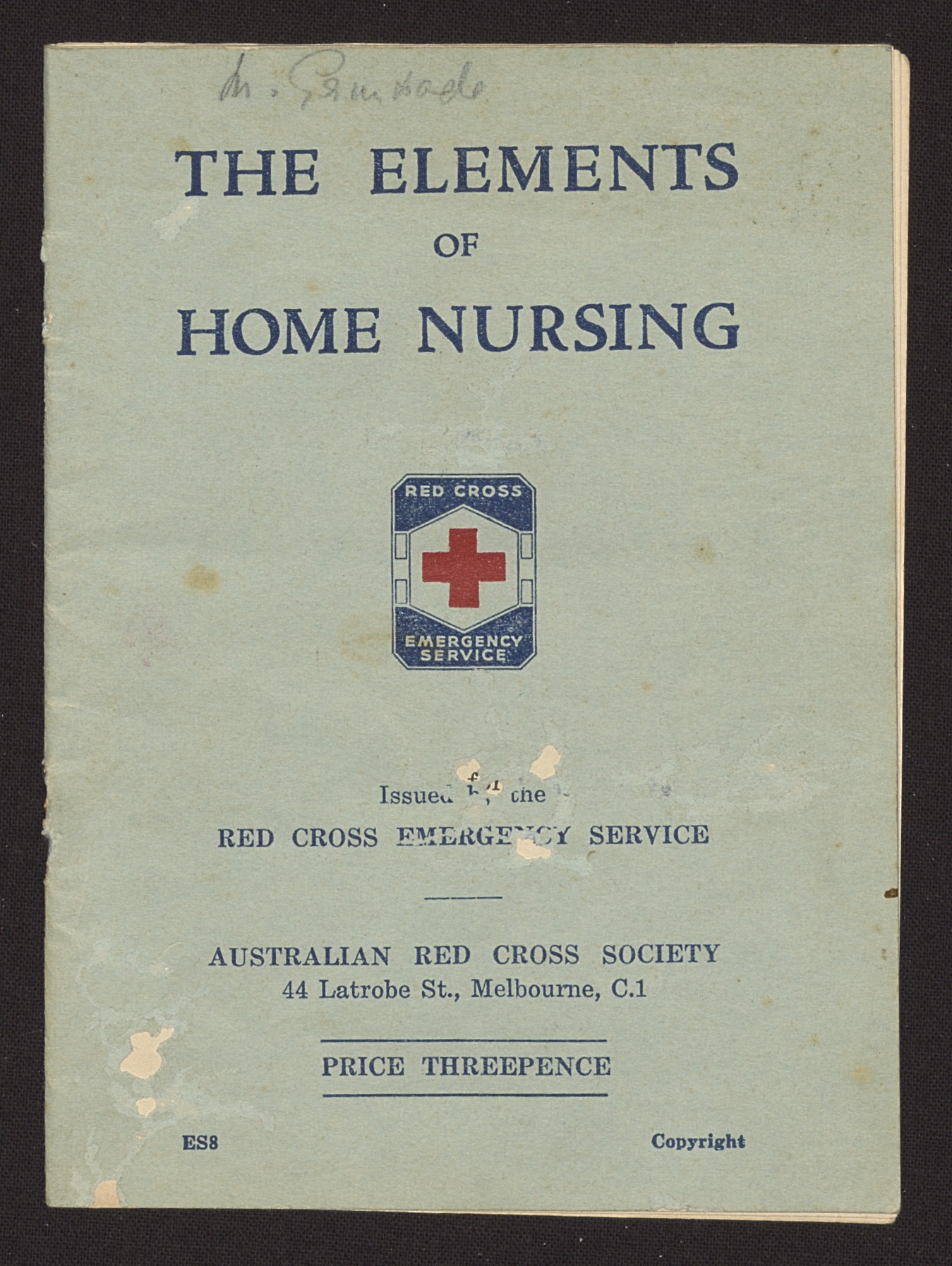 The Elements of Home Nursing with annotations by Lady Mabel Grimwade, Sir Wilfrid Russell and Lady Mabel Grimwade collection, 1975.0089.00332