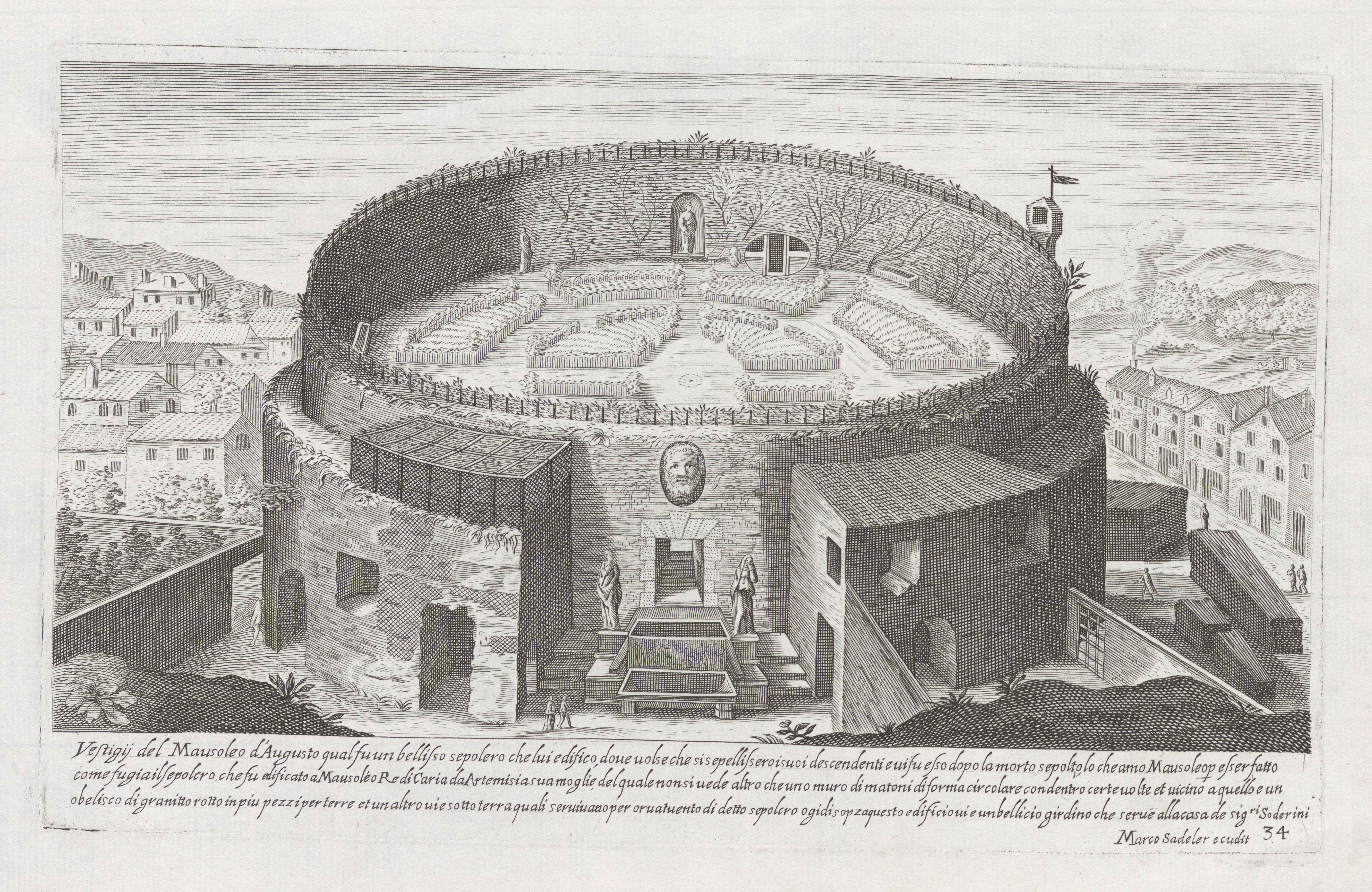 Remains of the Mausoleum of Augustus, which was a beautiful tomb that he built.