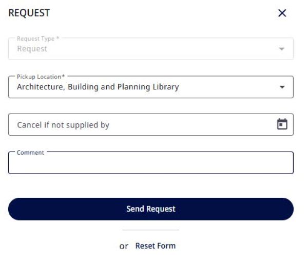 Complete the relevant information, then click Send Request.