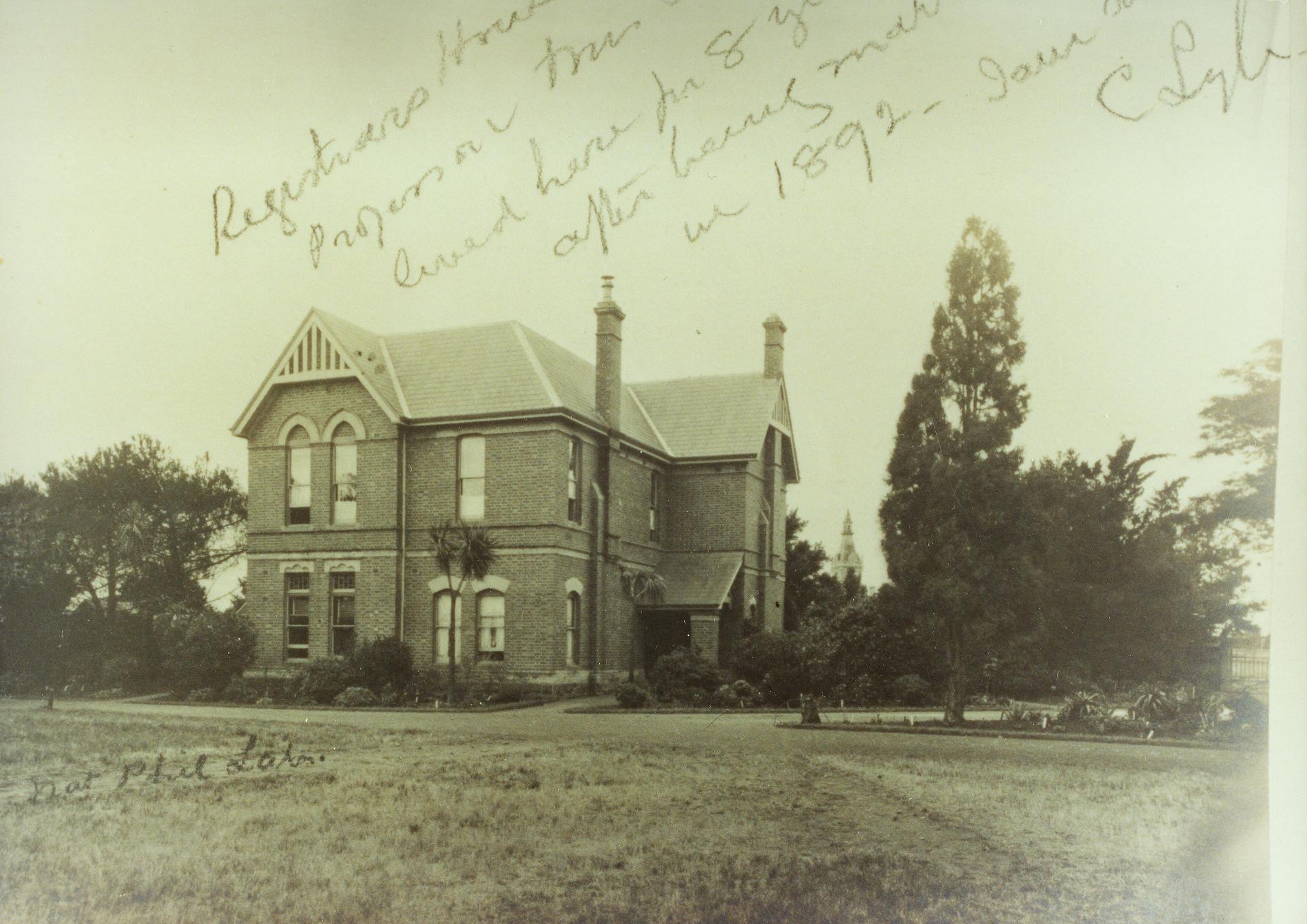 Registrar's House, 1892