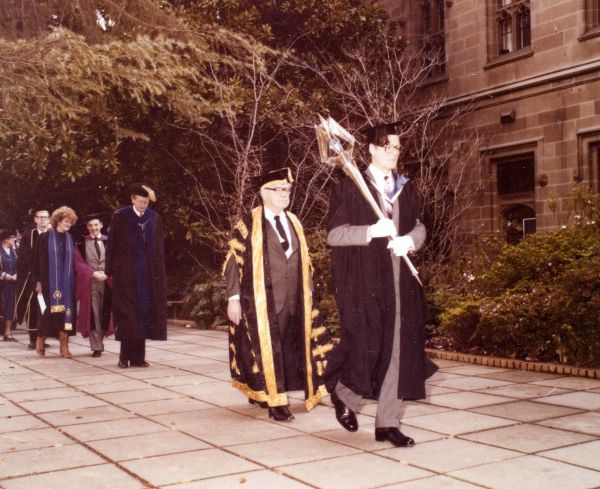 Installation of the Chancellor, University of Melbourne, 1980, University of Melbourne Photographs, 1981.0026.00020