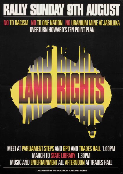 ‘Land Rights (Palm Sunday Rally, Coalition for Land Rights) undated, Posters compiled by Campaign for International Co-operation and Disarmament, 2010.0009.00369 
