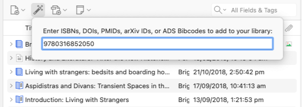 Adding with DOI Adding with DOI or isbn