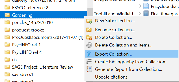export a collection
