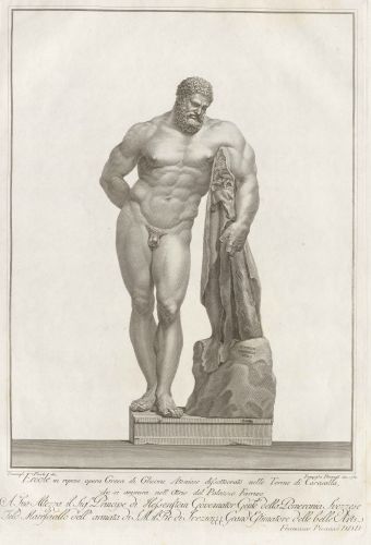 ercules at rest, a Greek work by Glycon the Athenian, unearthed in the Baths of Caracalla and which can be admired in the Atrium of the Farnese Palace.