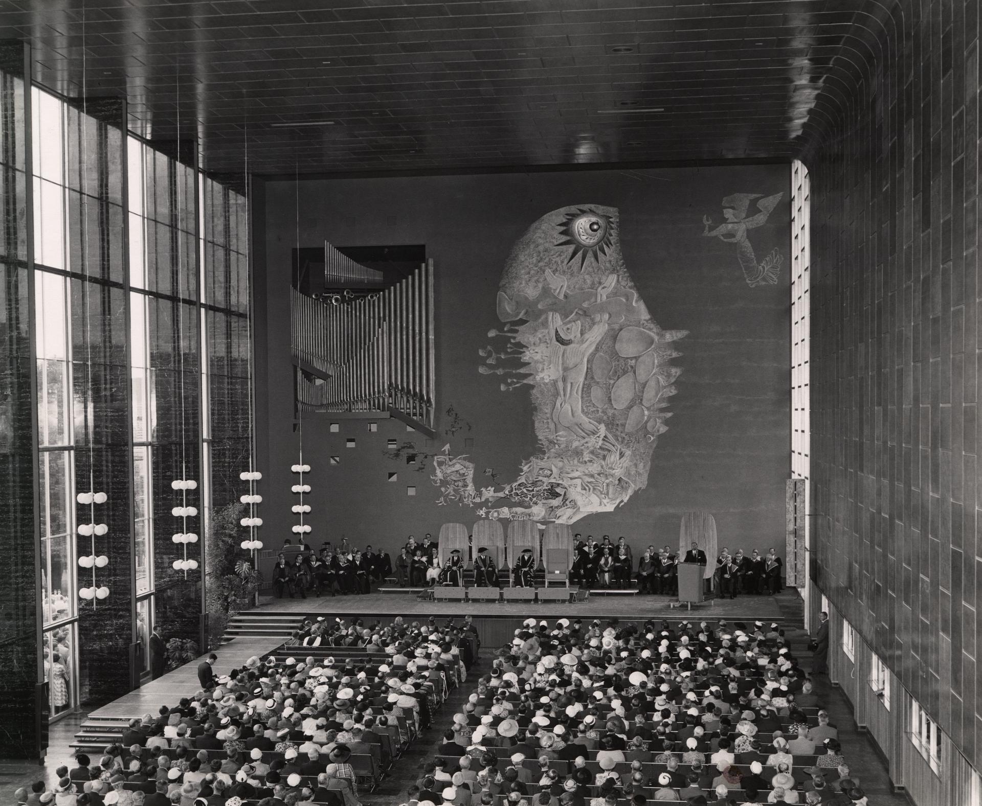 Opening of New Wilson Hall from the balcony, 1956