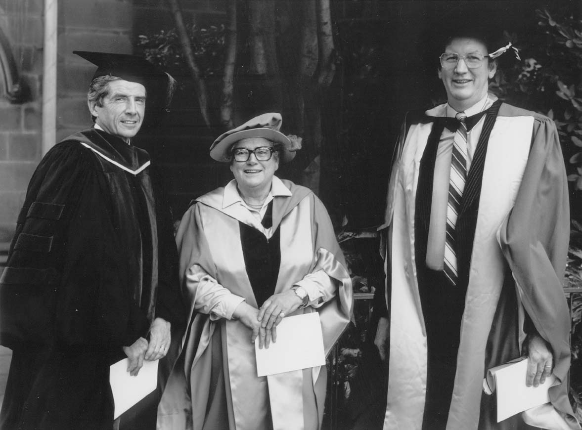 Dr 'Ding' Dyason (middle) with Professor Rod Home (right)