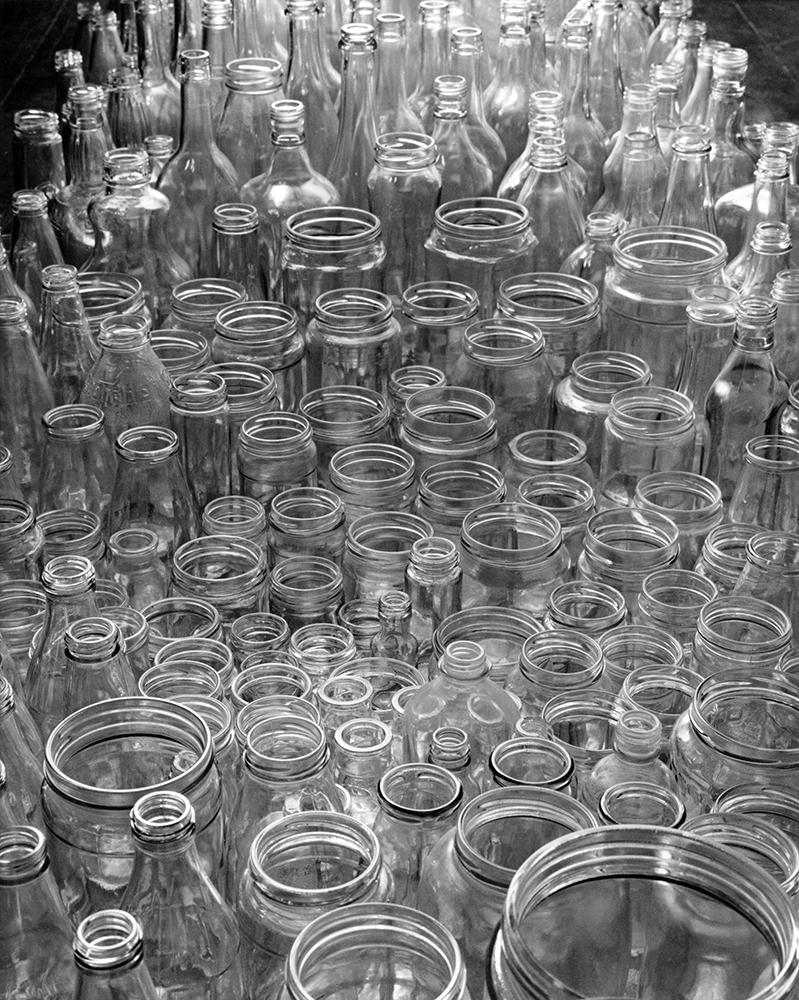 Lauren Berkowitz, Bottles, 1994. Glass jars and bottles. 8D x 1Wm. Karyn Lovegrove Gallery, Melbourne. Photo: Steve Farrelly.