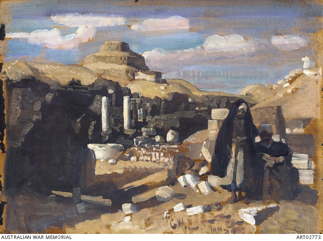 George-Lambert,-Sakkara,-Pyramids-and-Roman-ruins,-1918.-Australian-War-Memorial.jpg