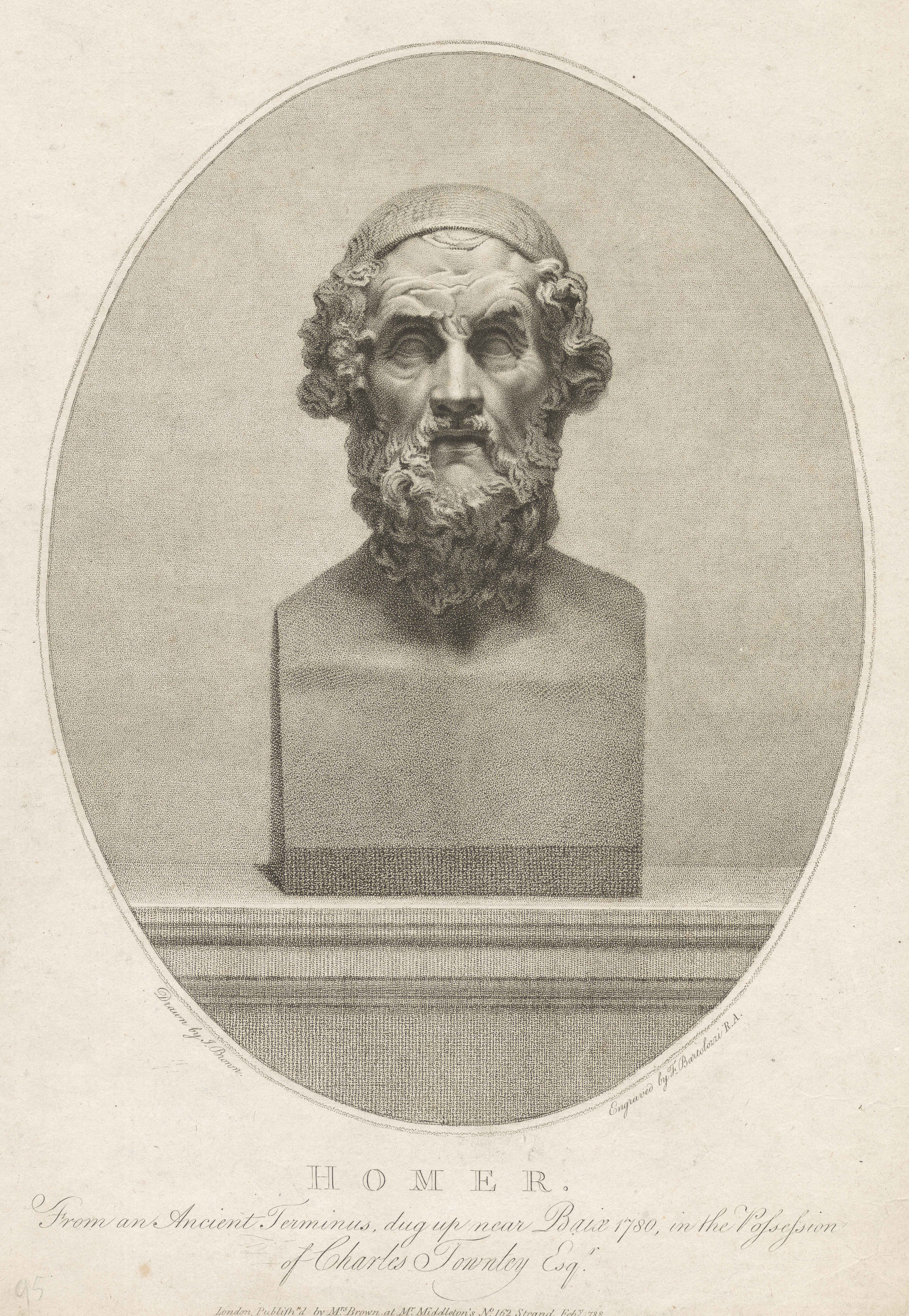 Homer. From an ancient terminus, dug up near Baiae 1780, in the possession of Charles Townley Esqr.