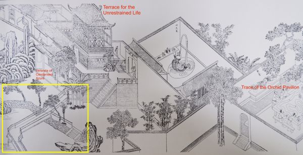The part of the terrace immediately after the ‘Orchid Pavilion’ at the beginning of the garden section