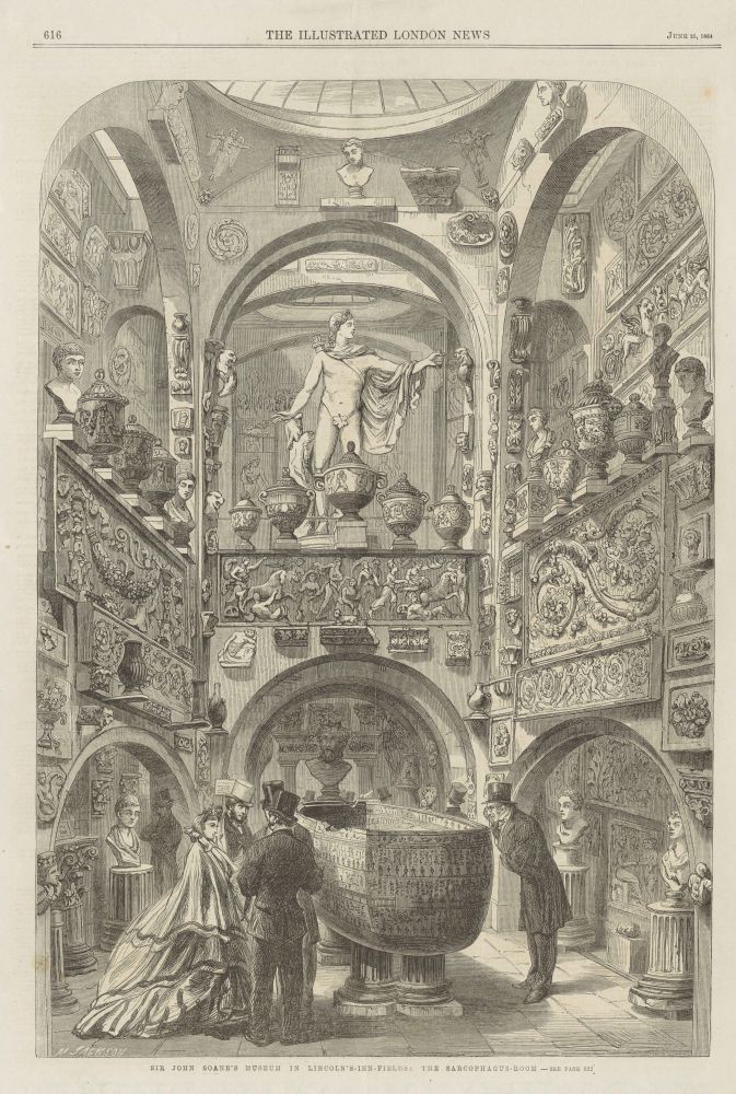 Sir John Soane&rsquo;s Museum in Lincoln&rsquo;s Inn fields: The Sarcophagus Room 1864