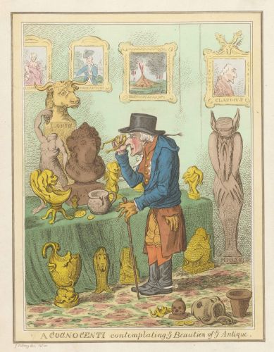 A cognoscenti contemplating ye beauties of ye Antique