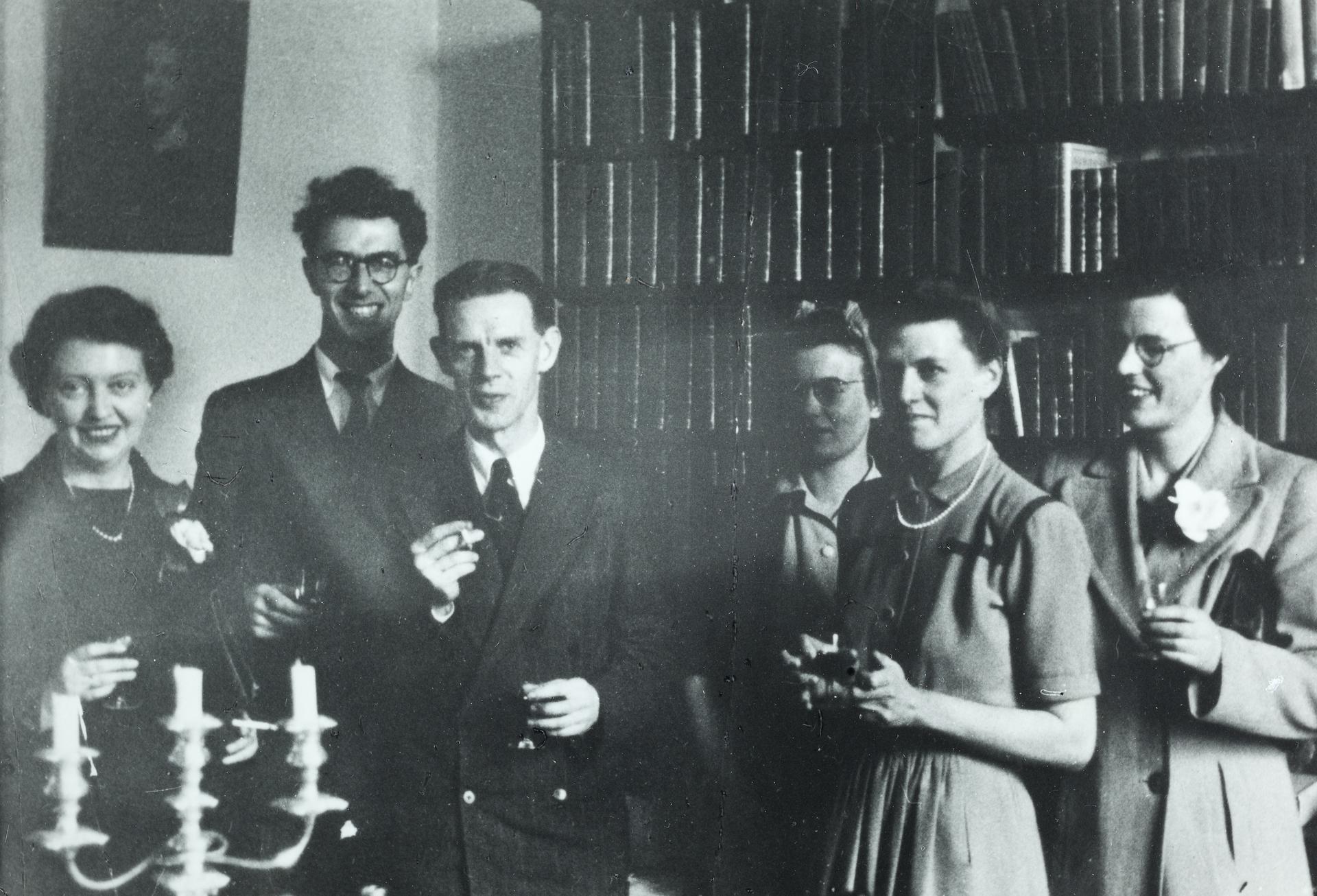 History Department, V-E Day, 1945, Max Crawford (centre)