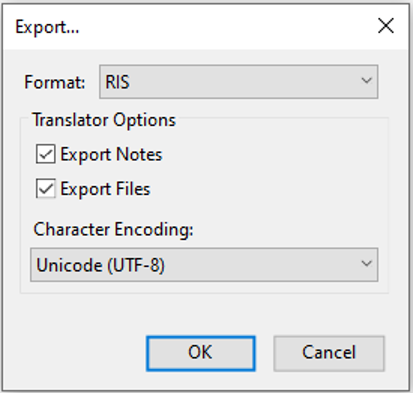 select export format
