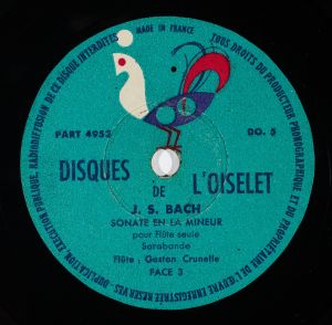 78 rpm disc with a blue label and image of a lyrebird