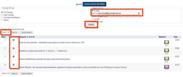 Record details are emailed or displayed on screen, as per your selected option.