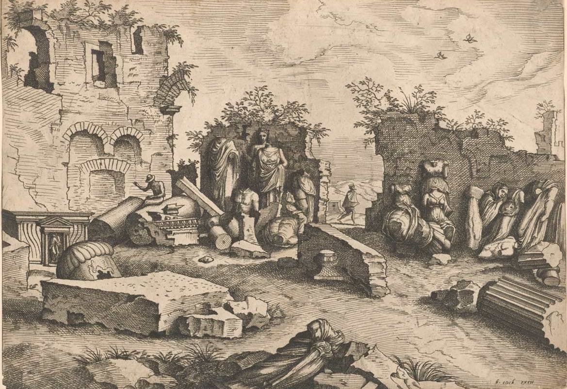 Perspectives of various ancient fragments.