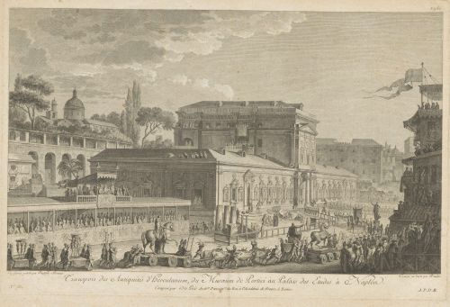 Transport of the antiques of Herculaneum, from the Museum of Portici, to the Palace of Naples.