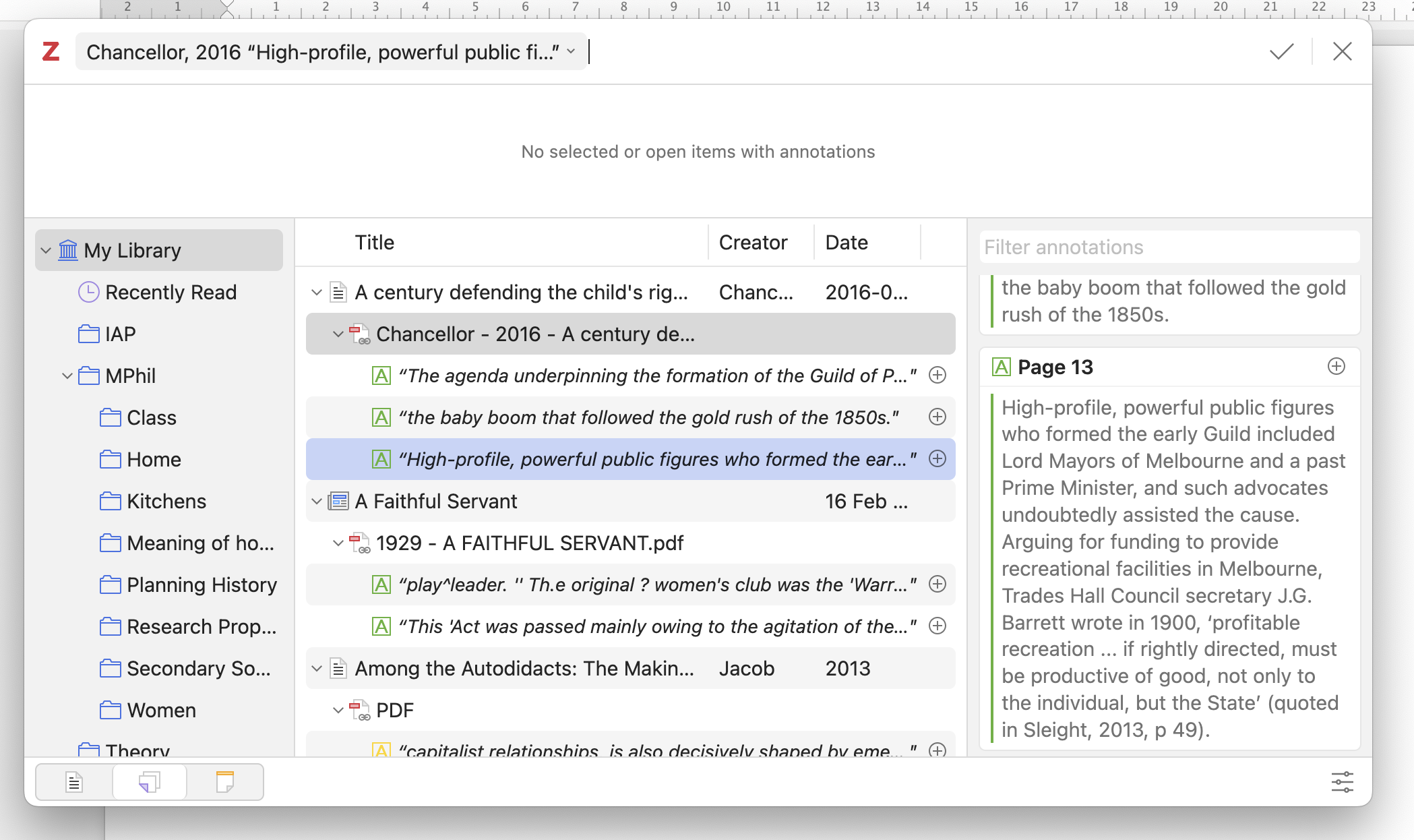 Select annotation