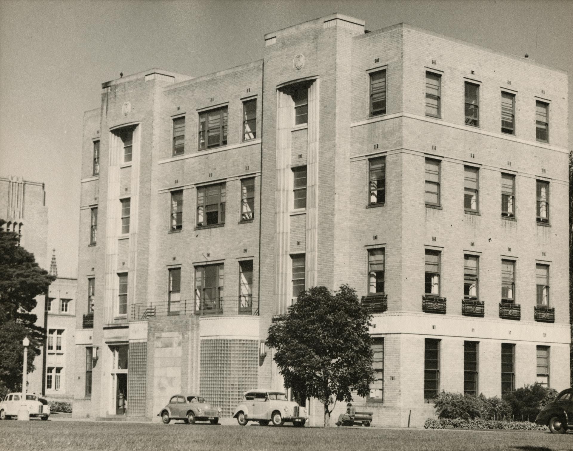 View of eastern end of the Commerce building, c1955